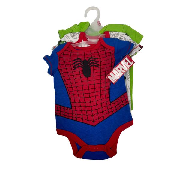 NWT Marvel Set of 3 Baby Boys' Super Hero One Pieces Size 0-3 Months - Picture 1 of 4